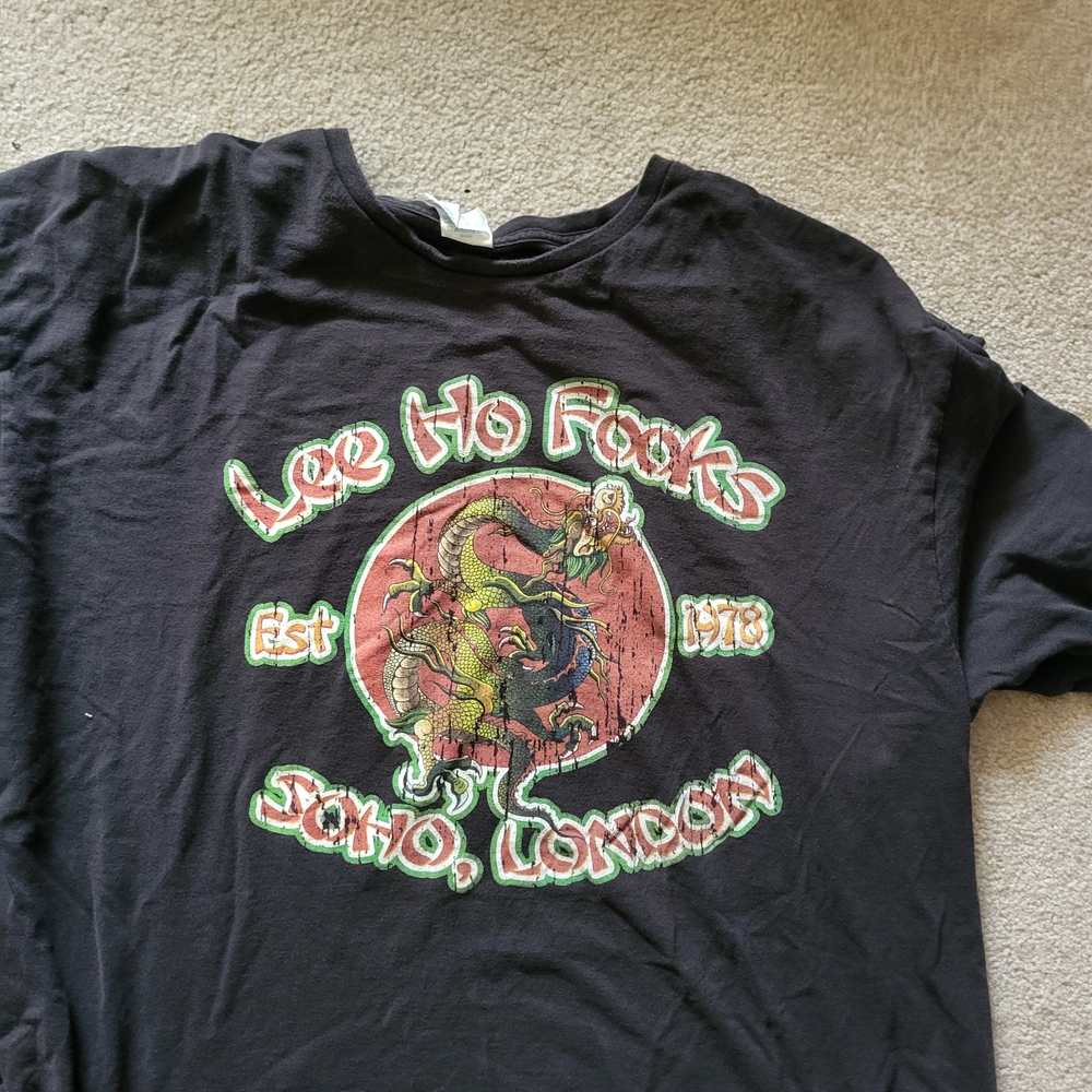 Black Graphic Tee with Dragon Design